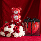 Foil Balloon 9" (22.5cm Dia) I Love You Bear Red
