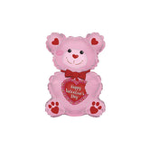 Foil Balloon Happy Valentine's Day Bear Pink (7.75"Wx12"H)