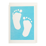 Greeting Card Blue Baby Feet