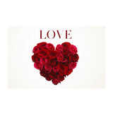 Card White Love and Heart Roses Red (10x6.5cmH)
