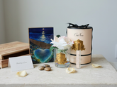 Heart by the Sea Sympathy Gift Box with Memory Keepsake Box & Cote Noire Rose