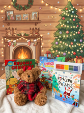 Cosy Christmas Kids Gift Box with Teddy Bear, Books & Activities