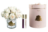 Cote Noire Grand Rose Bud Bouquet Clear Glass- Blush Pink