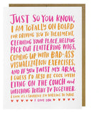 Just So You Know Greeting Card