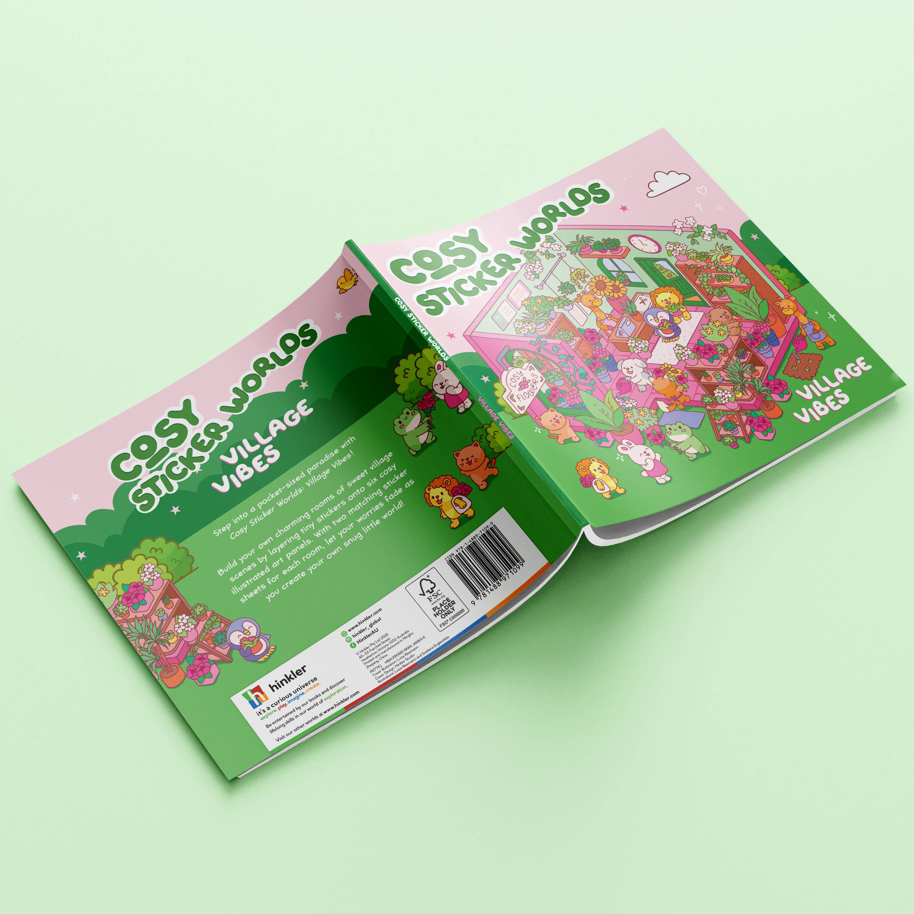 Cosy Sticker Worlds: Village Vibes – Miniature Sticker Activity with 6 Illustrated Panels