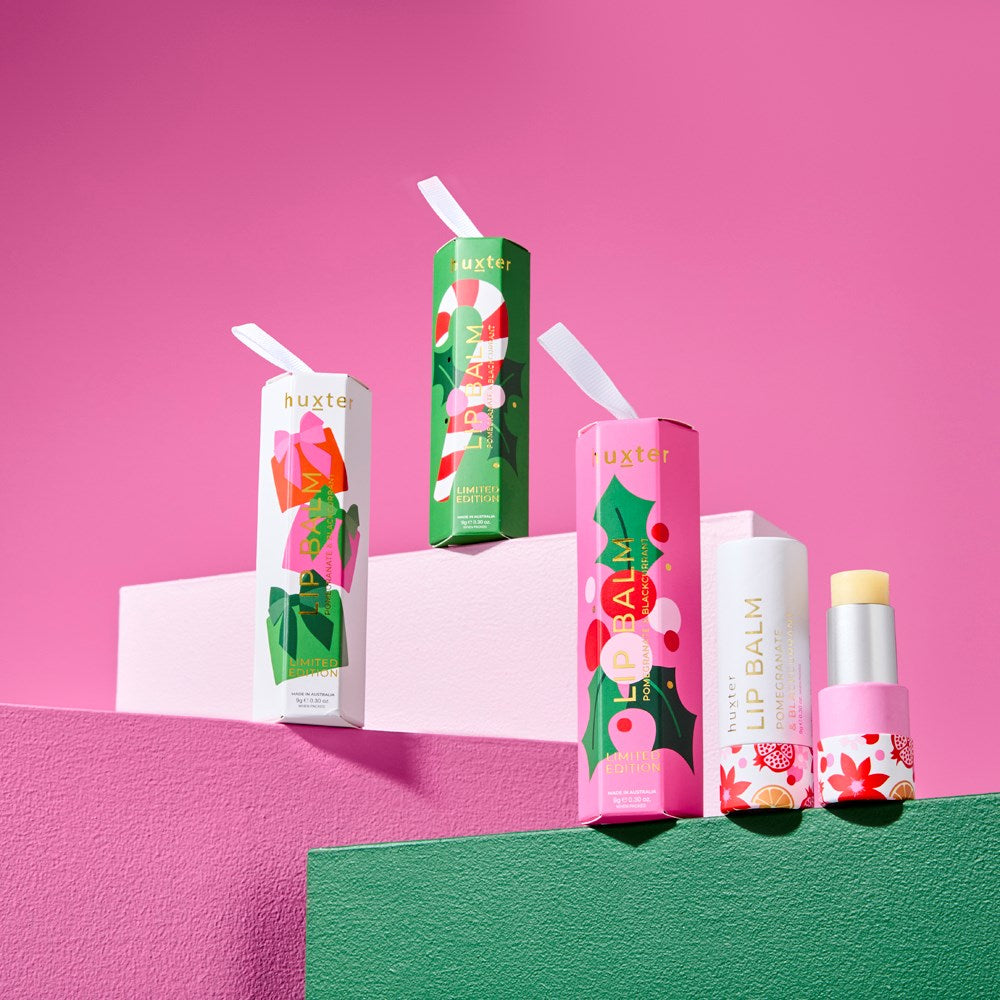 Huxter Hanging 9gm Lip Balm - White- Pomegranate & Blackcurrant