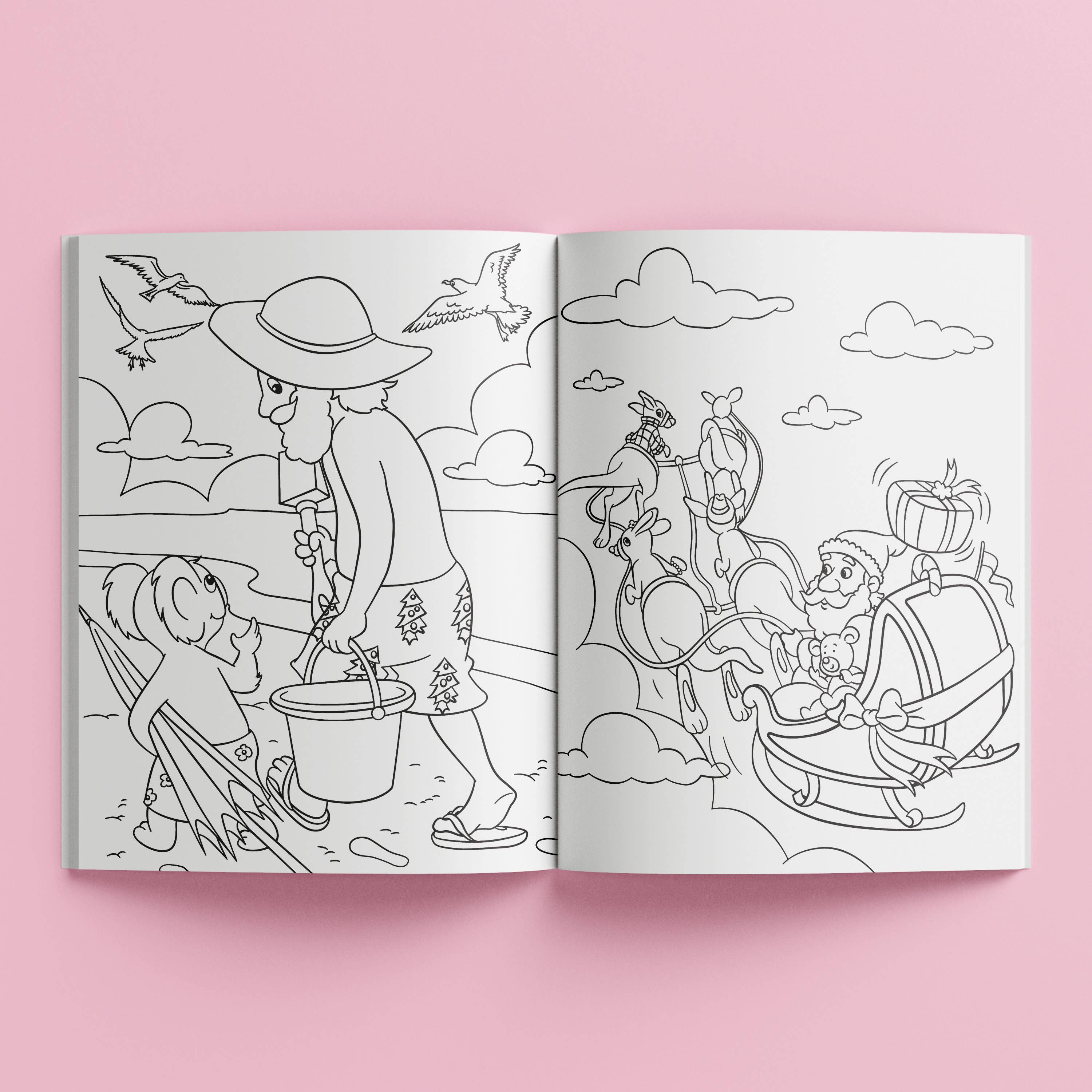 Kaleidoscope Christmas Down Under Colouring Book with Holographic Stickers