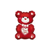 Foil Balloon 9" (22.5cm Dia) I Love You Bear Red