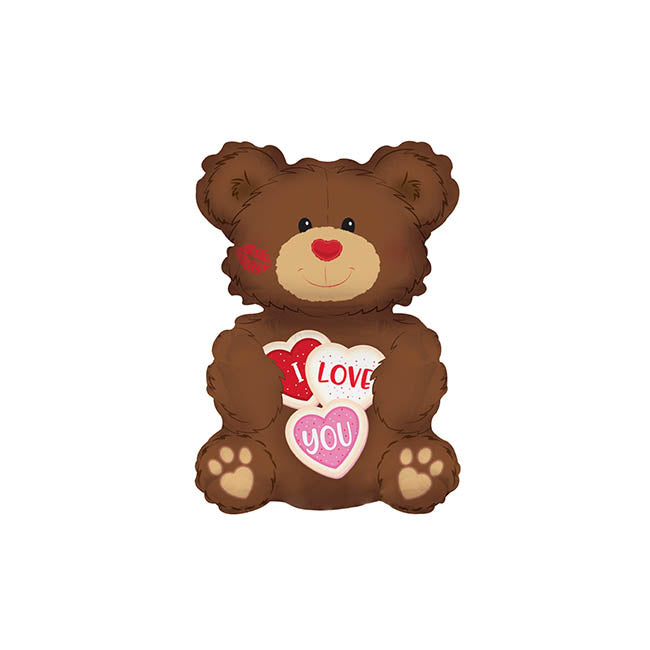 Foil Balloon I Love You Cookie Bear (7.75"Wx12"H)