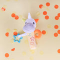 Unicorn Baby Squeaky Stick Rattle Yellow (22cmHT)