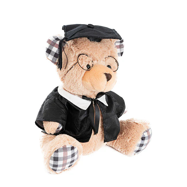 Graduation Teddy Bear Karl w Glasses Soft Brown