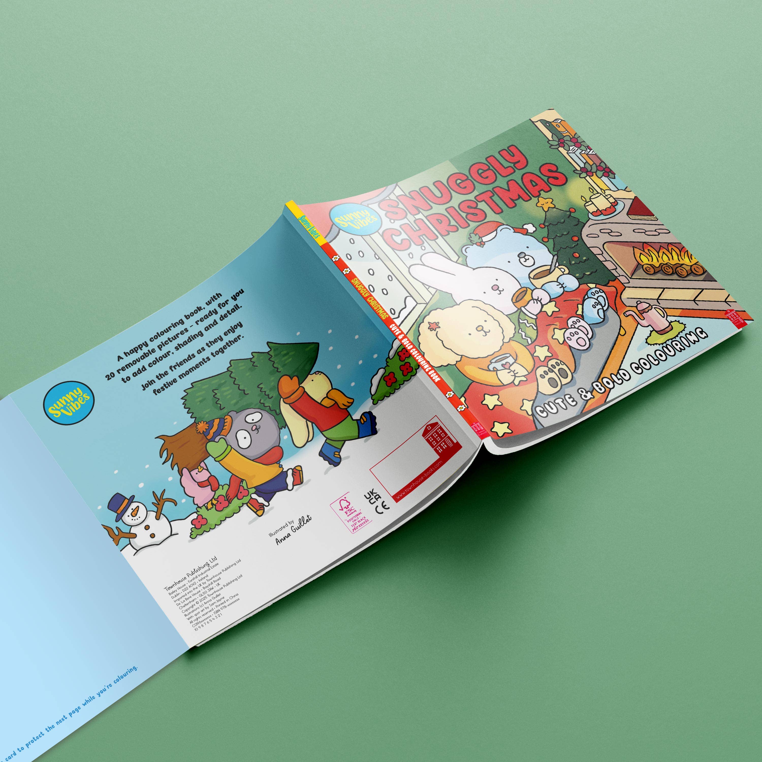 Sunny Vibes Christmas Colouring Book with 20 Removable Pictures