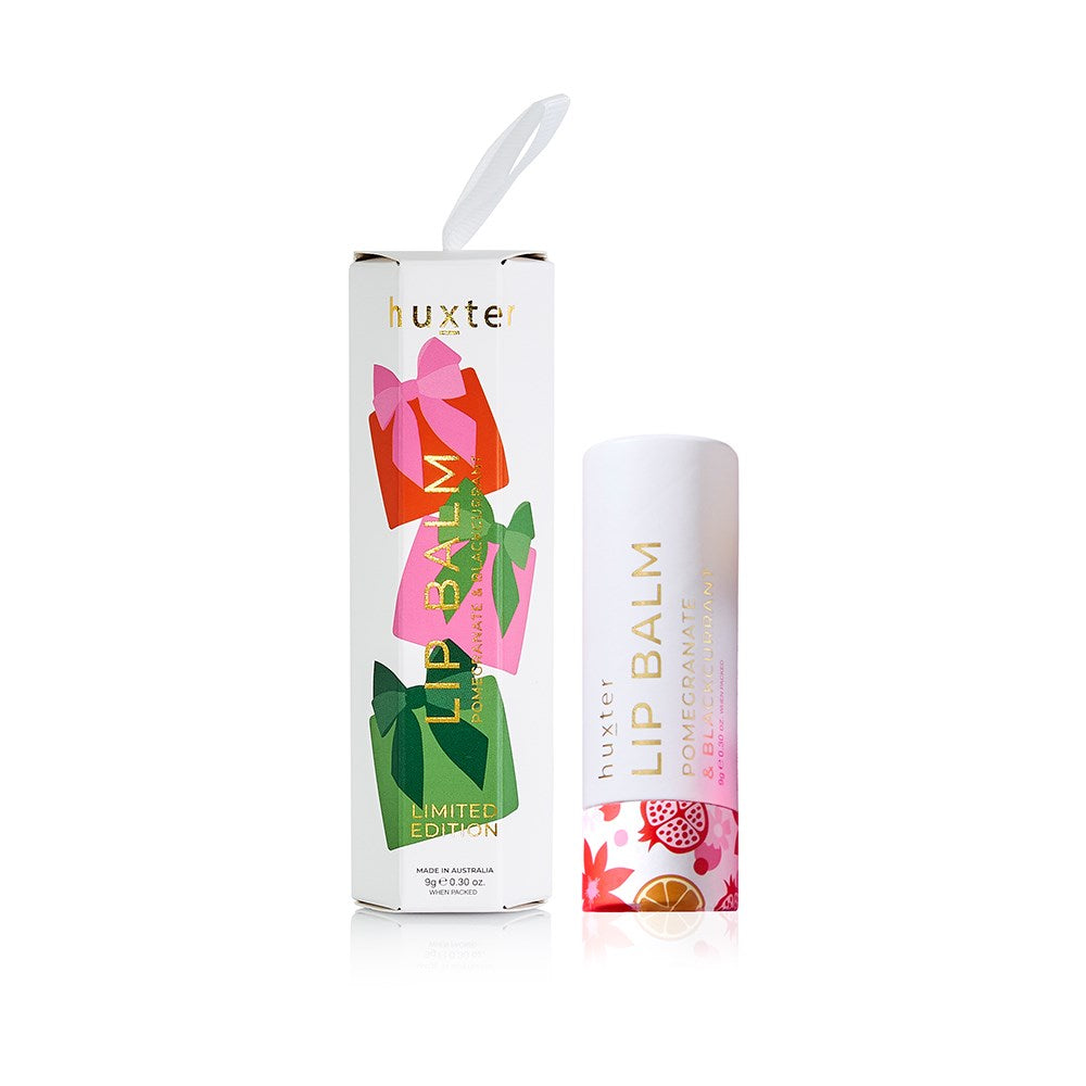 Huxter Hanging 9gm Lip Balm - White- Pomegranate & Blackcurrant