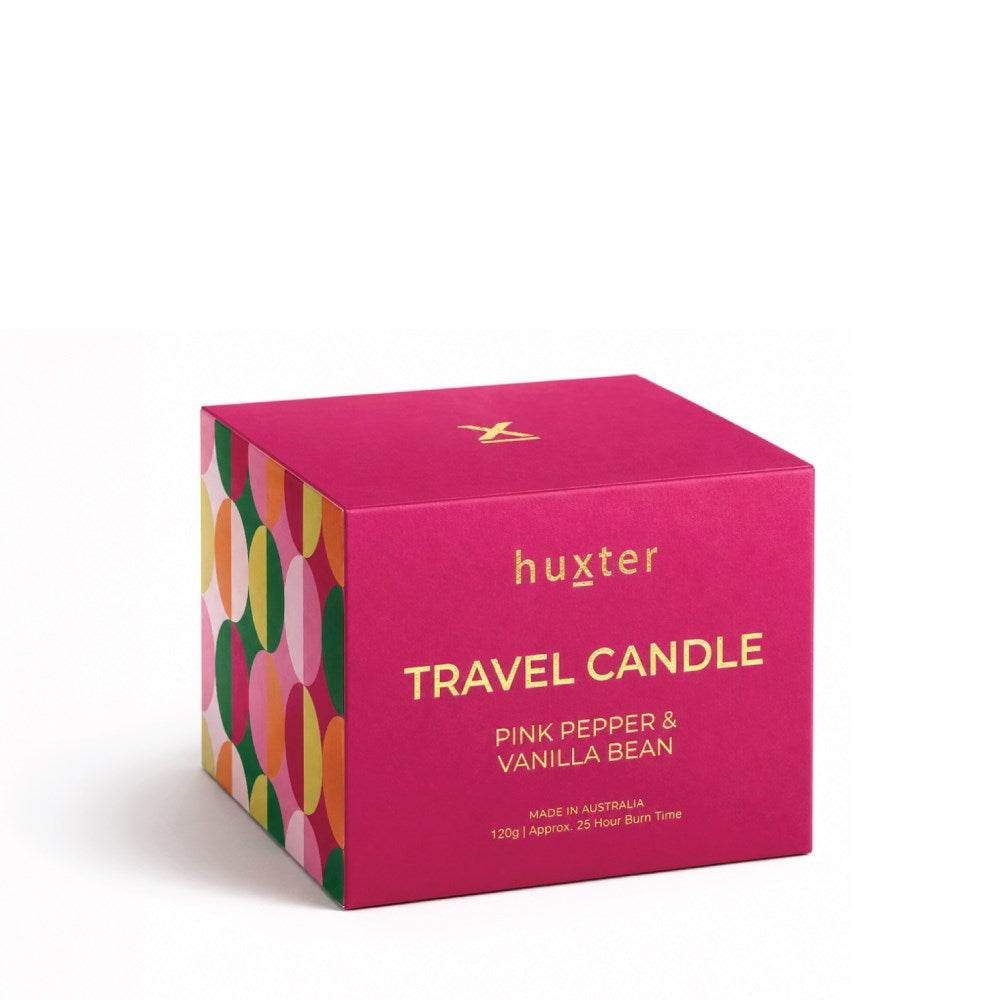 Huxter Pink Pepper & Vanilla Bean Travel Candle 120g
