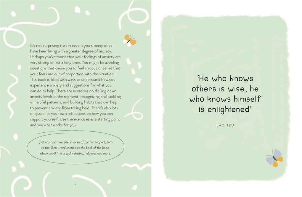 Your Anxiety Journal guided exercise page