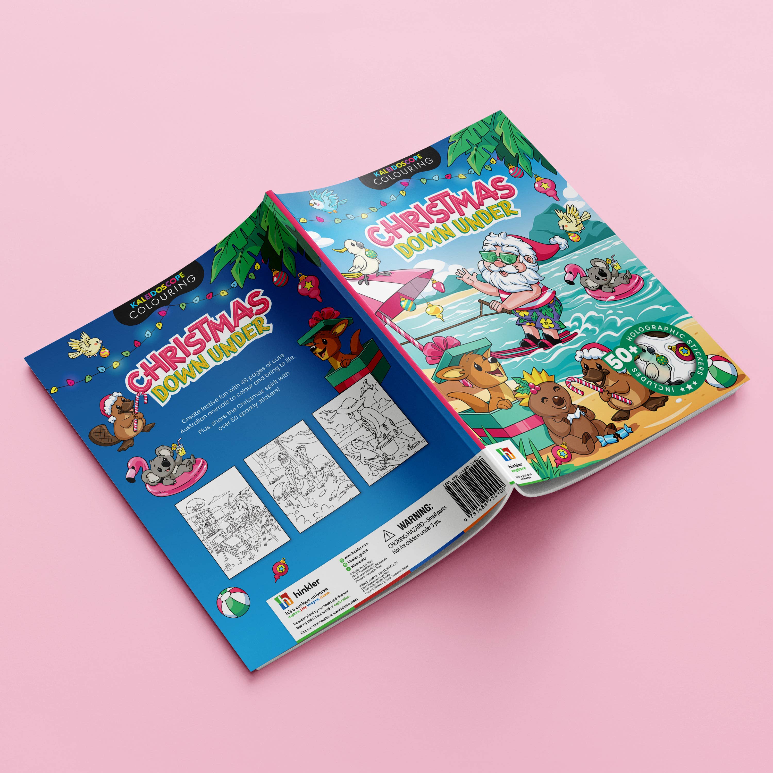 Kaleidoscope Christmas Down Under Colouring Book with Holographic Stickers