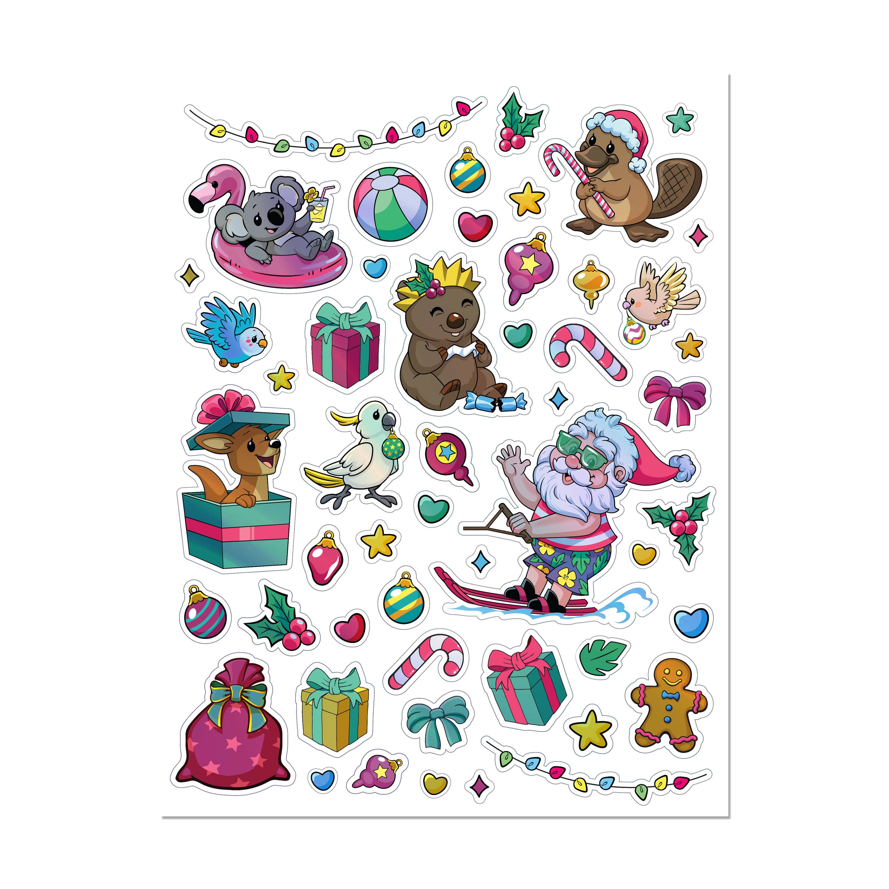 Kaleidoscope Christmas Down Under Colouring Book with Holographic Stickers