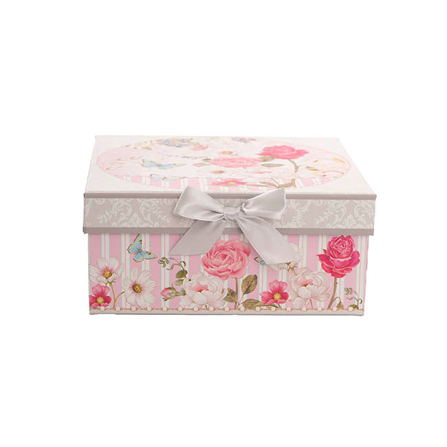 Butterfly Rose Mug Spoon Coaster Gift Set Soft Pink