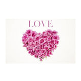 Cards White Love and Heart Roses Pink (10x6.5cmH)