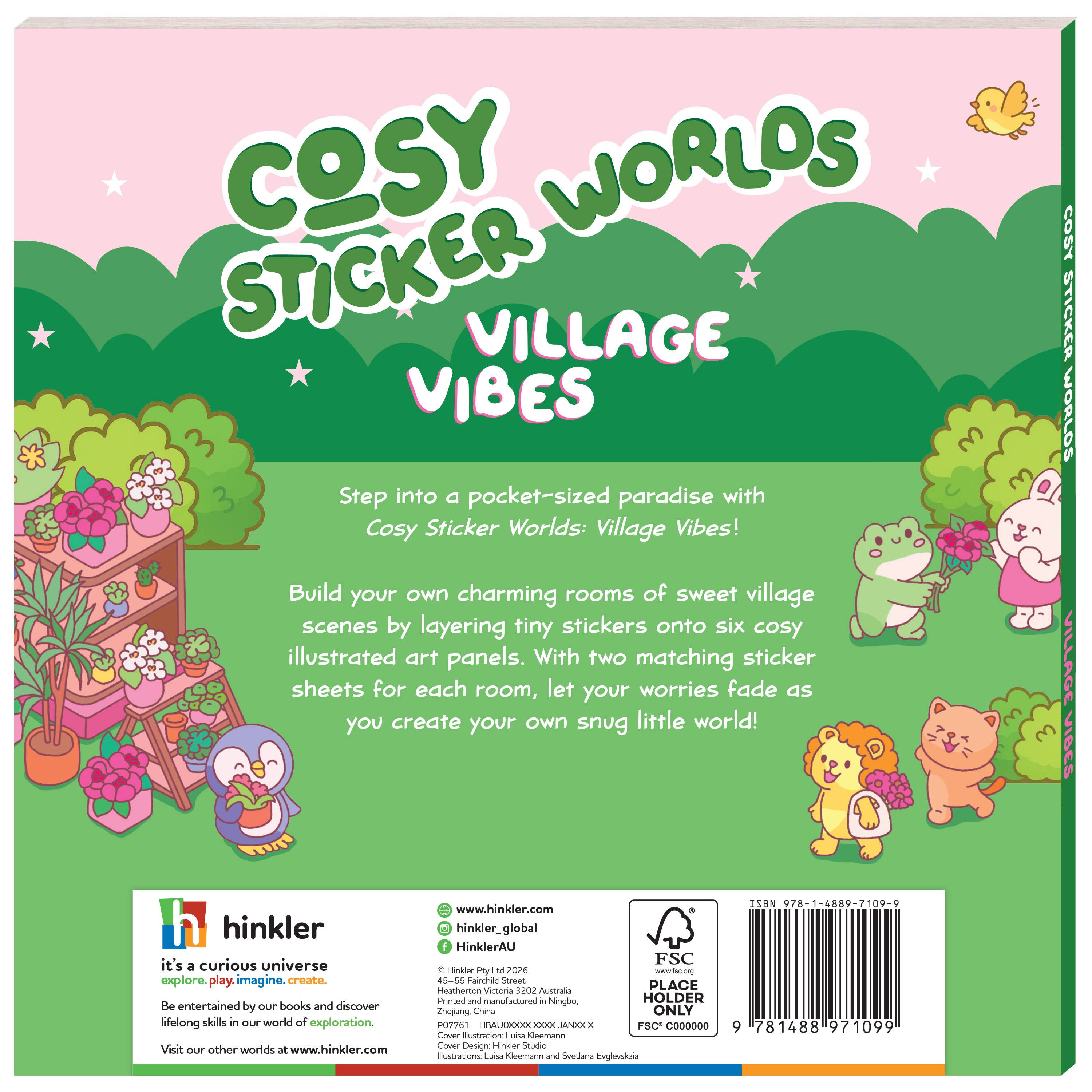 Cosy Sticker Worlds: Village Vibes – Miniature Sticker Activity with 6 Illustrated Panels