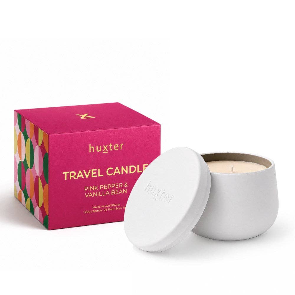 Huxter Pink Pepper & Vanilla Bean Travel Candle 120g