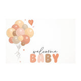 Card White Welcome Baby with Balloons (10x6.5cmH)