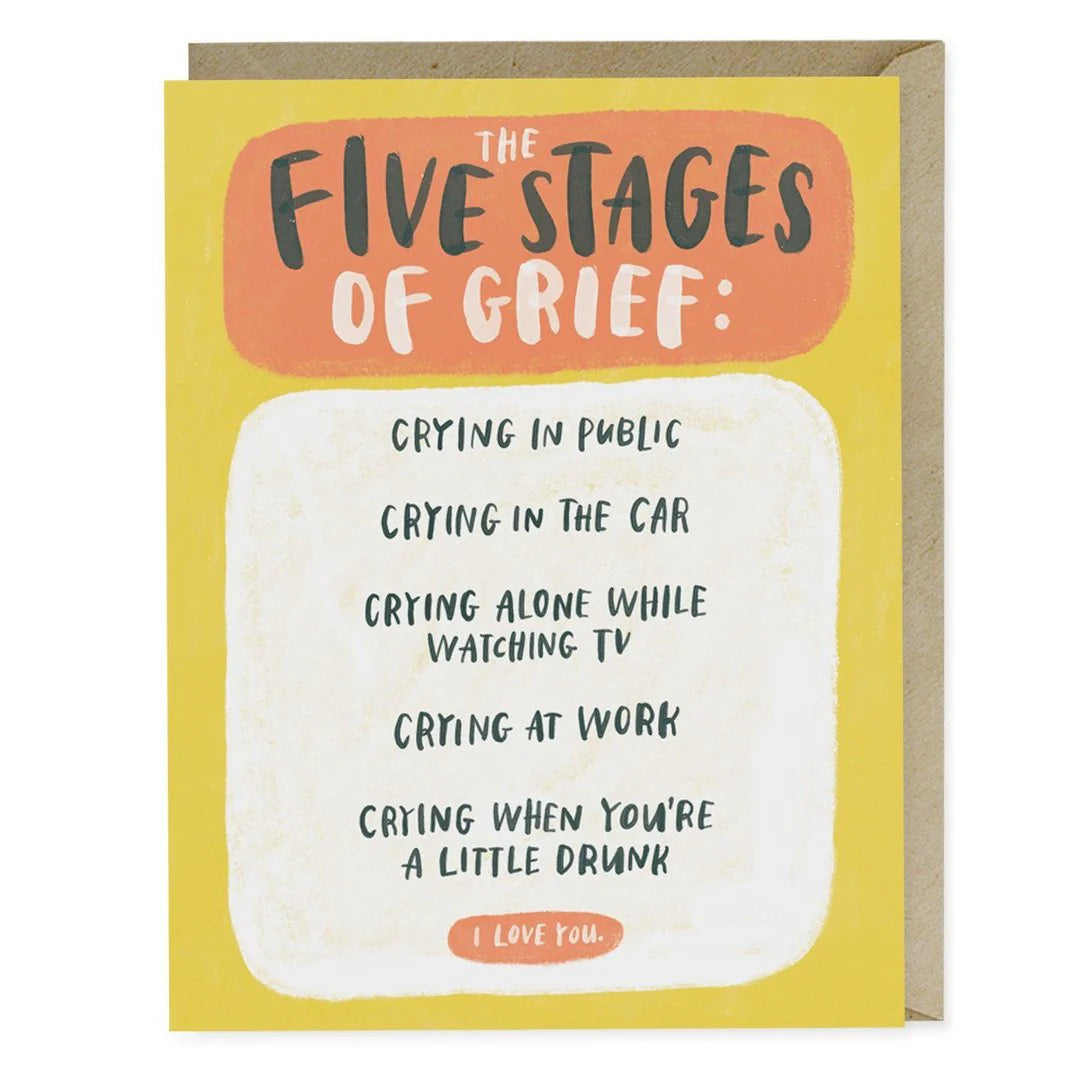 Five Stages Of Grief Greeting Card
