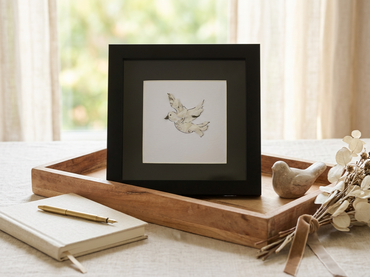 Sympathy Gift Box — Handmade Sea Glass Dove Keepsake