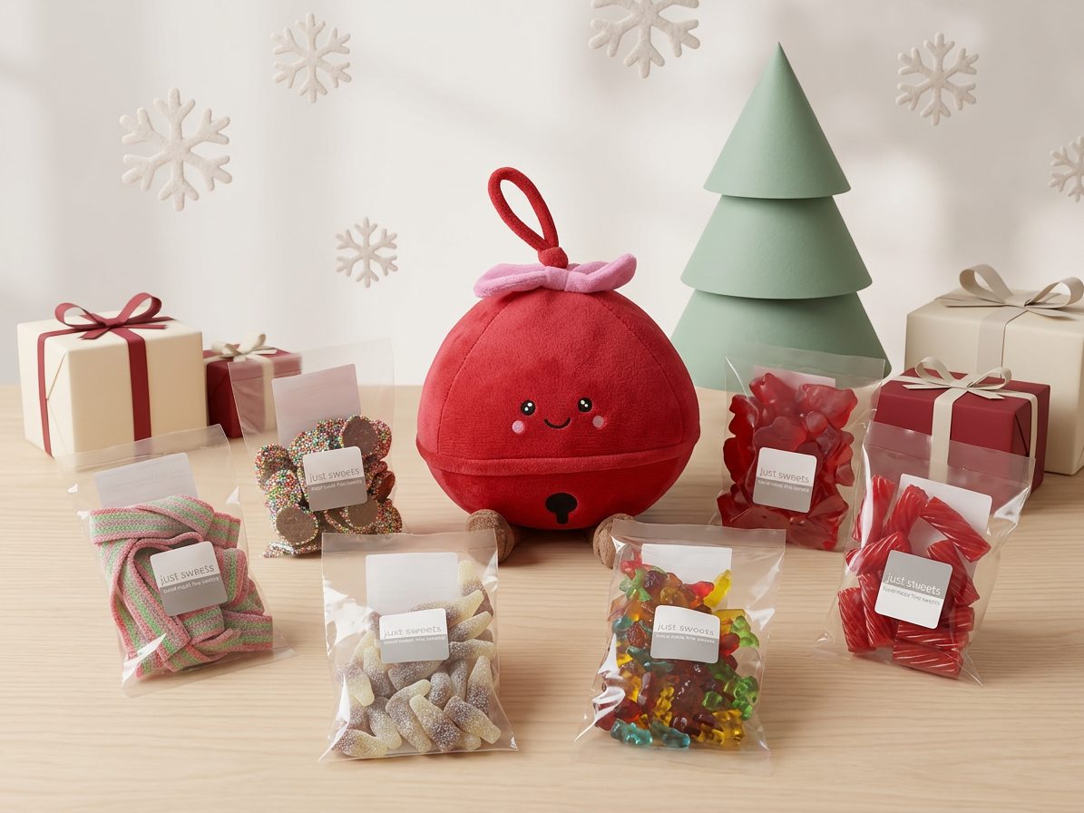 Kids Christmas Lolly Gift Box | Jingle Bell Plush & Sweets Hamper