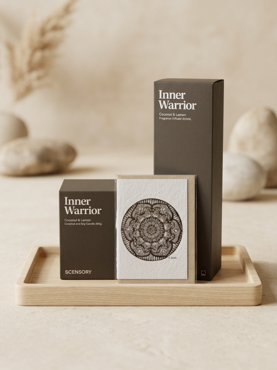 Inner Warrior Gift Box | Coconut & Lemon Candle & Diffuser
