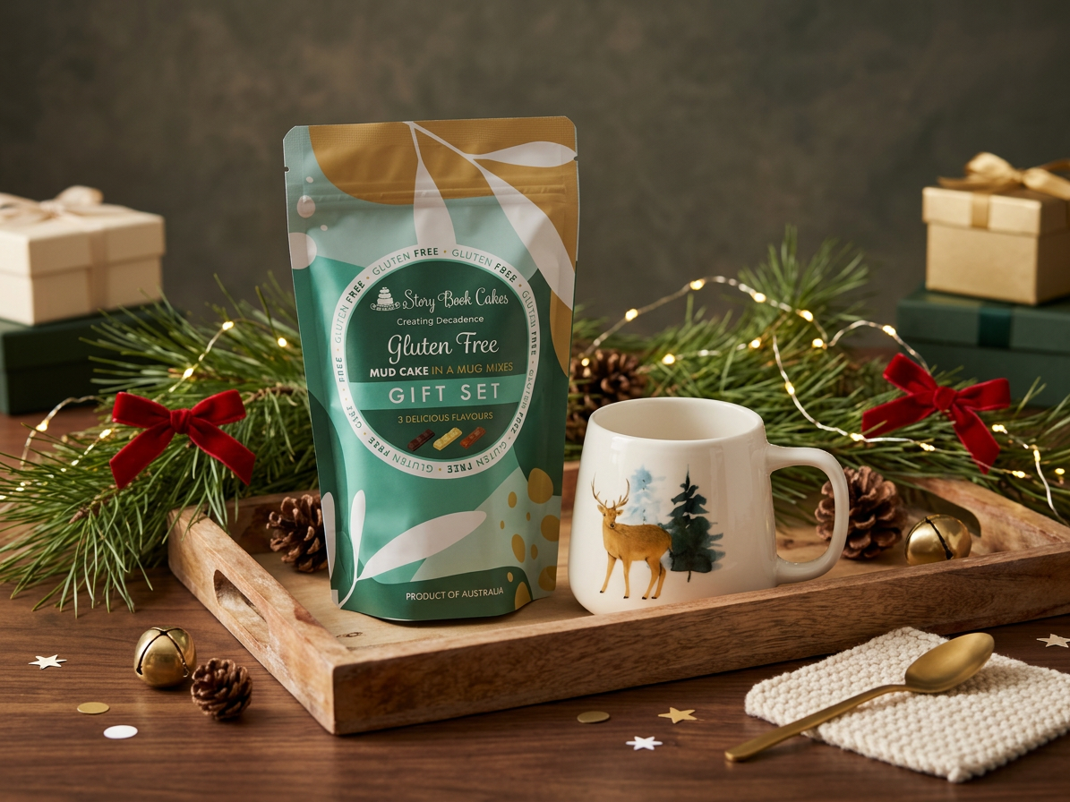 Gluten-Free Christmas Mug Cake Gift Set | Festive Stag Mug