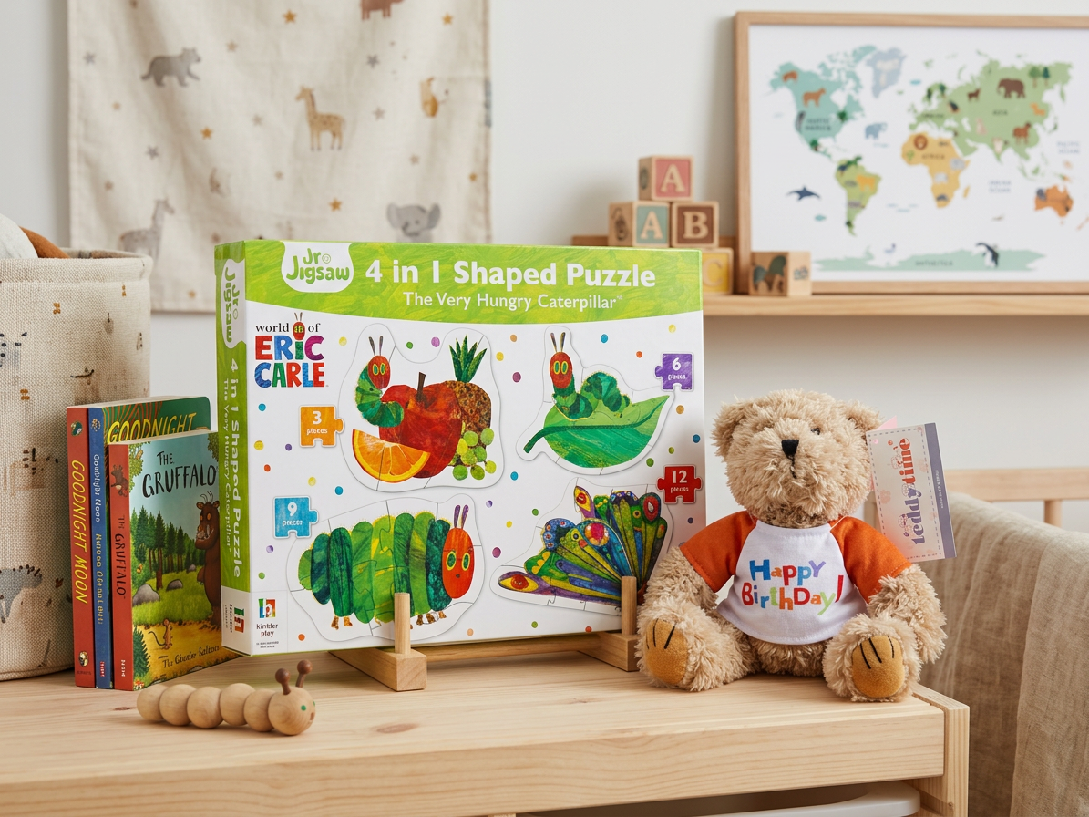 The Very Hungry Caterpillar Birthday Gift Box – 4-in-1 Puzzle & Teddy