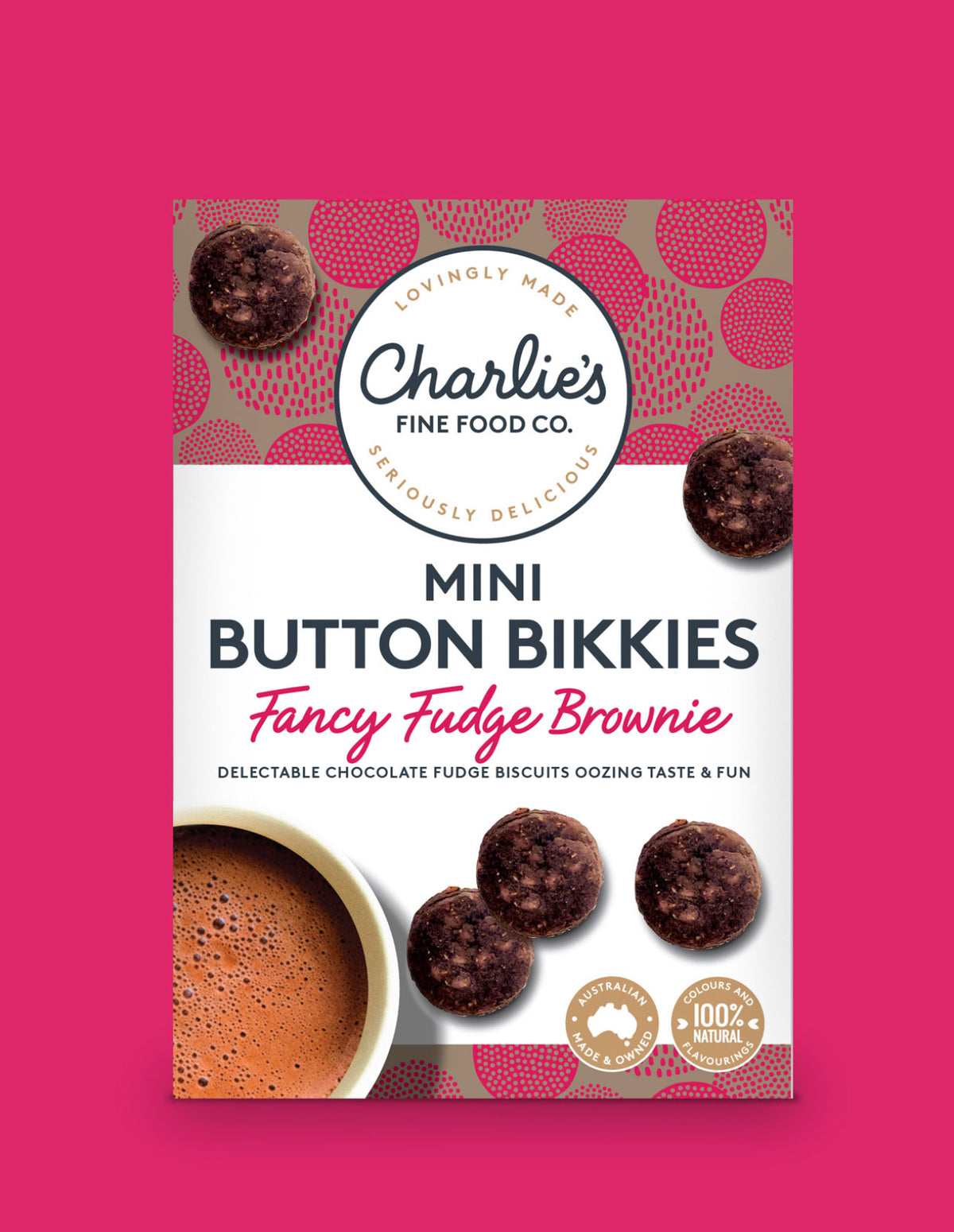 Fancy fudge brownie mini button bikkies.