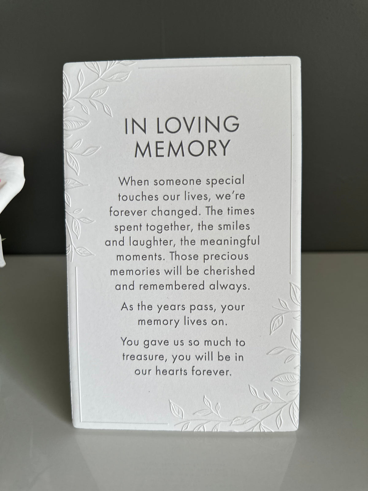 In Loving Memory Quote Plaque