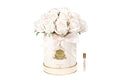 Hat Box Rose Bud Bouquet - Pink Box with Pink Blush Rose Buds