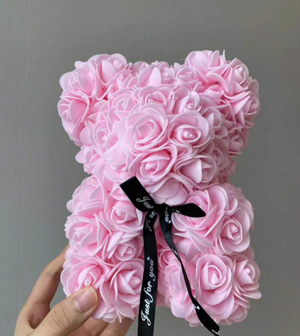 Artificial Preserved Rose Teddy Bear 20cm
