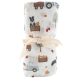 Little Footprints Baby Boy Gift Box with Teddy Bear, Muslin Swaddle & Sea Glass Keepsake