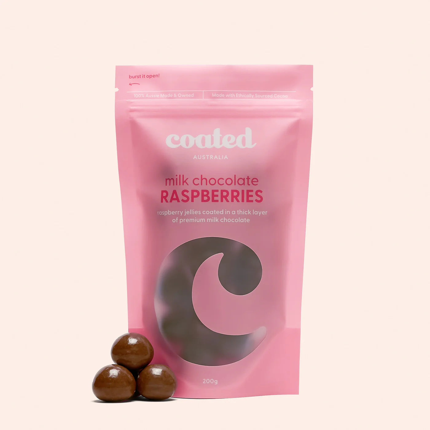 Chocolate Covered Raspberries, Coated