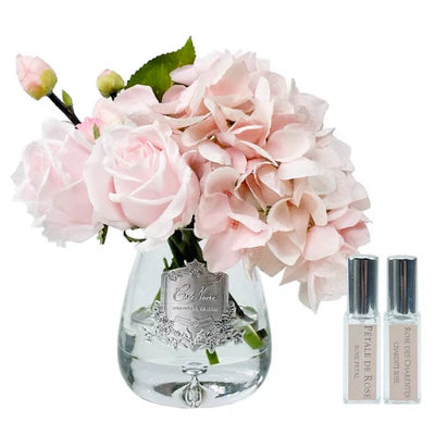 Tear Drop Tea Rose & Hyrdangea With Luxury Candle Sympathy Keepsake
