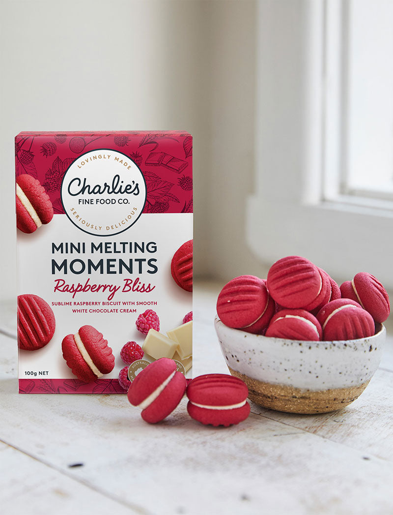 Raspberry Bliss Mini Melting Moments 8 pack