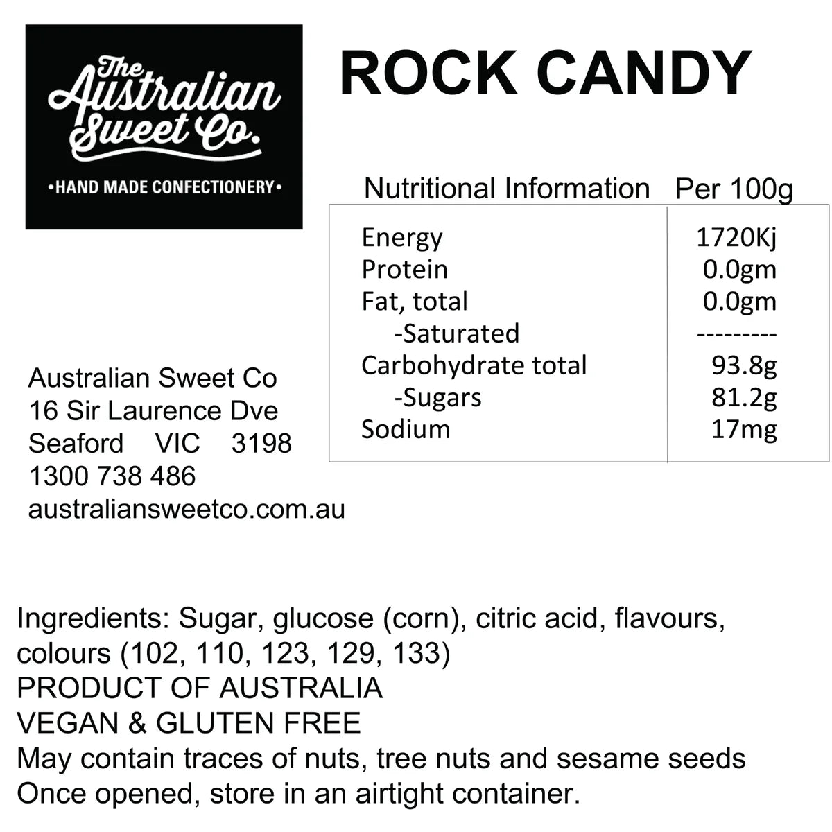 Assorted Australian Rock Candy