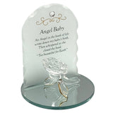 Memorial Rose Plaque Angel Baby 7cm x 9cm x 8cm (displayed in Acectate Box)