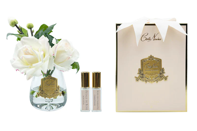 Tea Rose Bouquet & In Loving Memory Keepsake