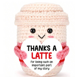 Thanks A Latte Teacher Gift Box with Crochet Coffee Cup & Gratitude Magnet