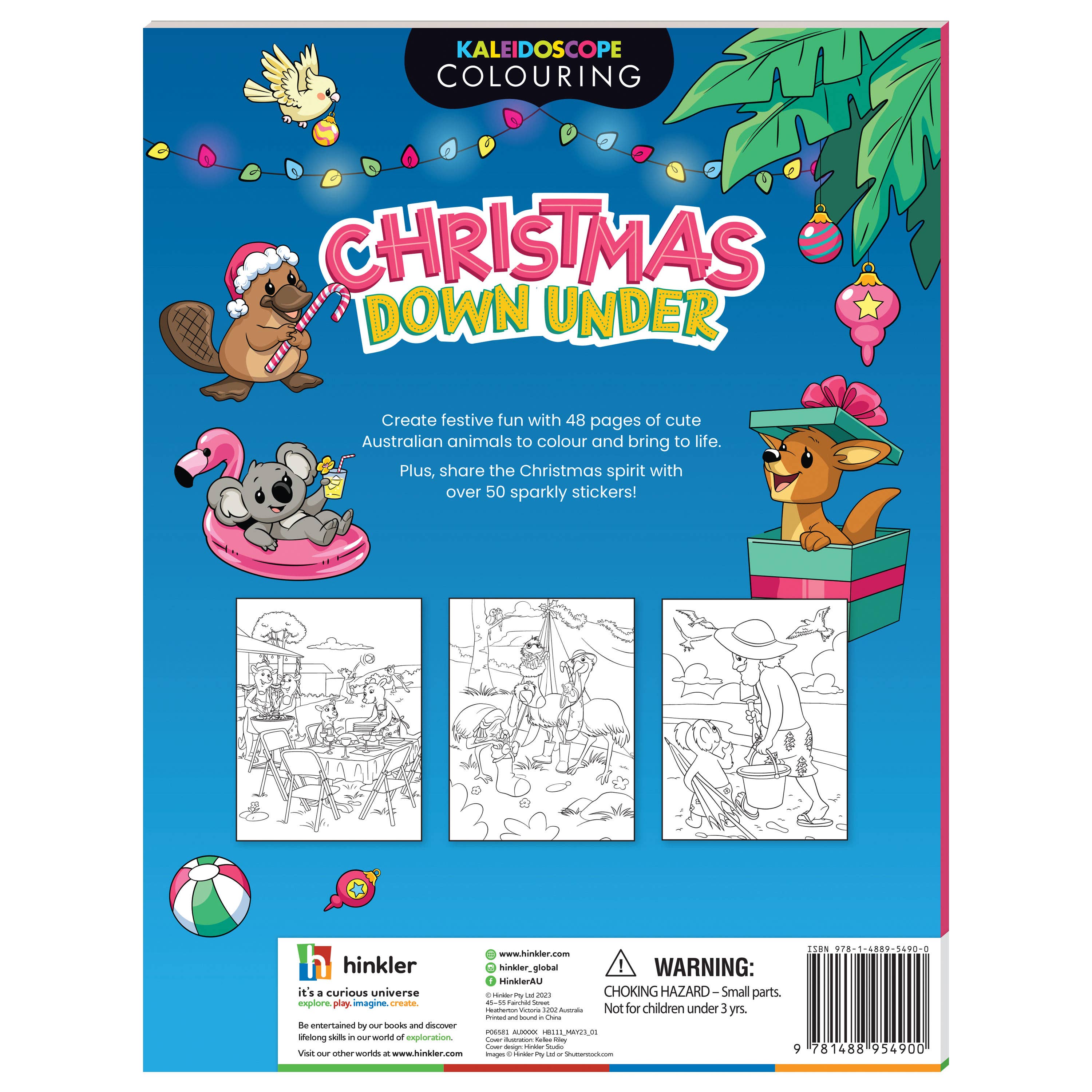 Kaleidoscope Christmas Down Under Colouring Book with Holographic Stickers
