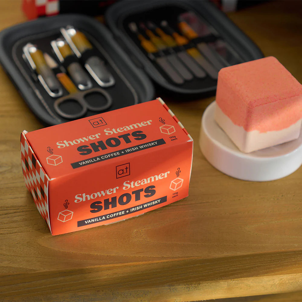 Men's shower steamer shot detail, Dad You're A Legend Gift Box