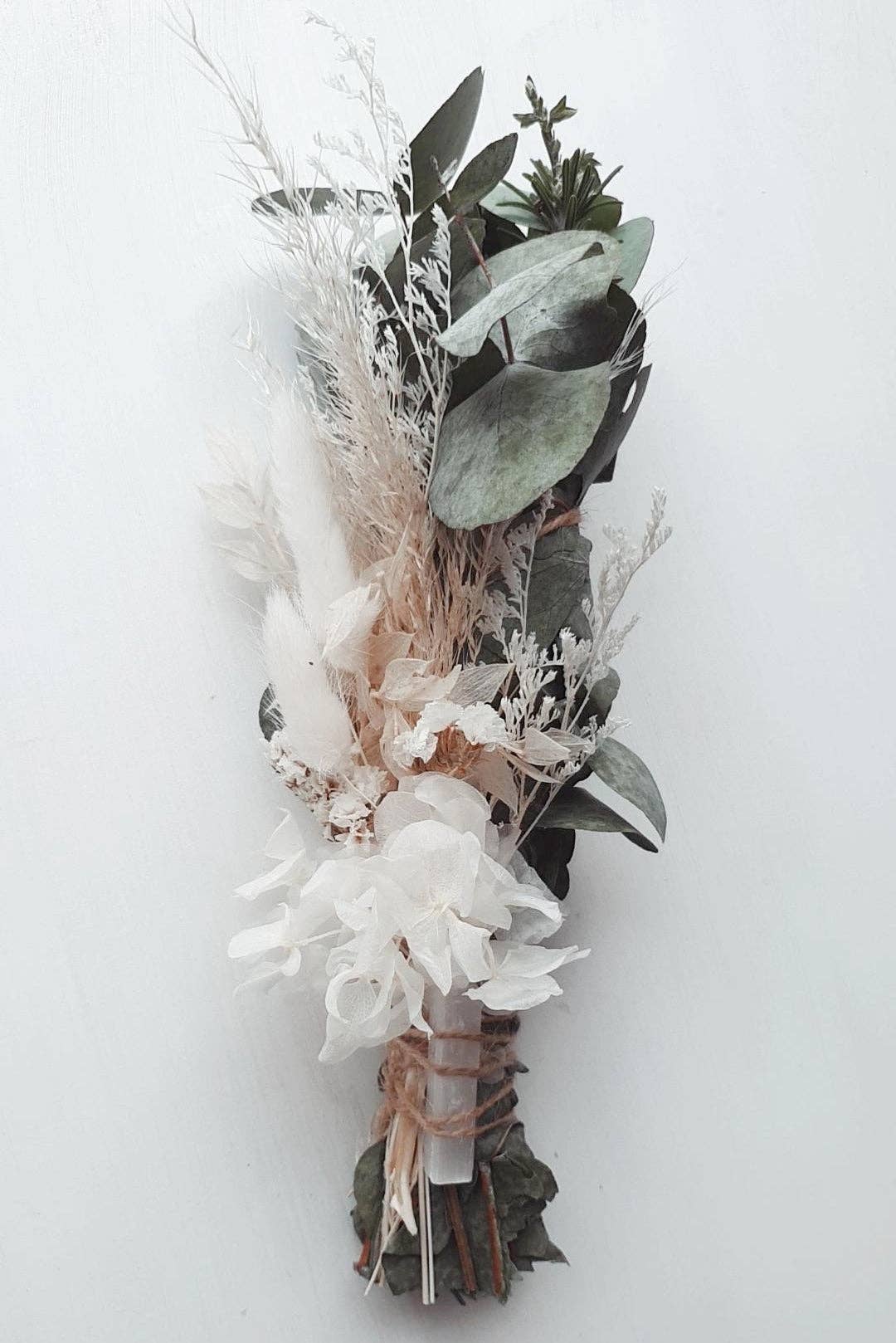 Selenite Crystal & Dried Flower Posy