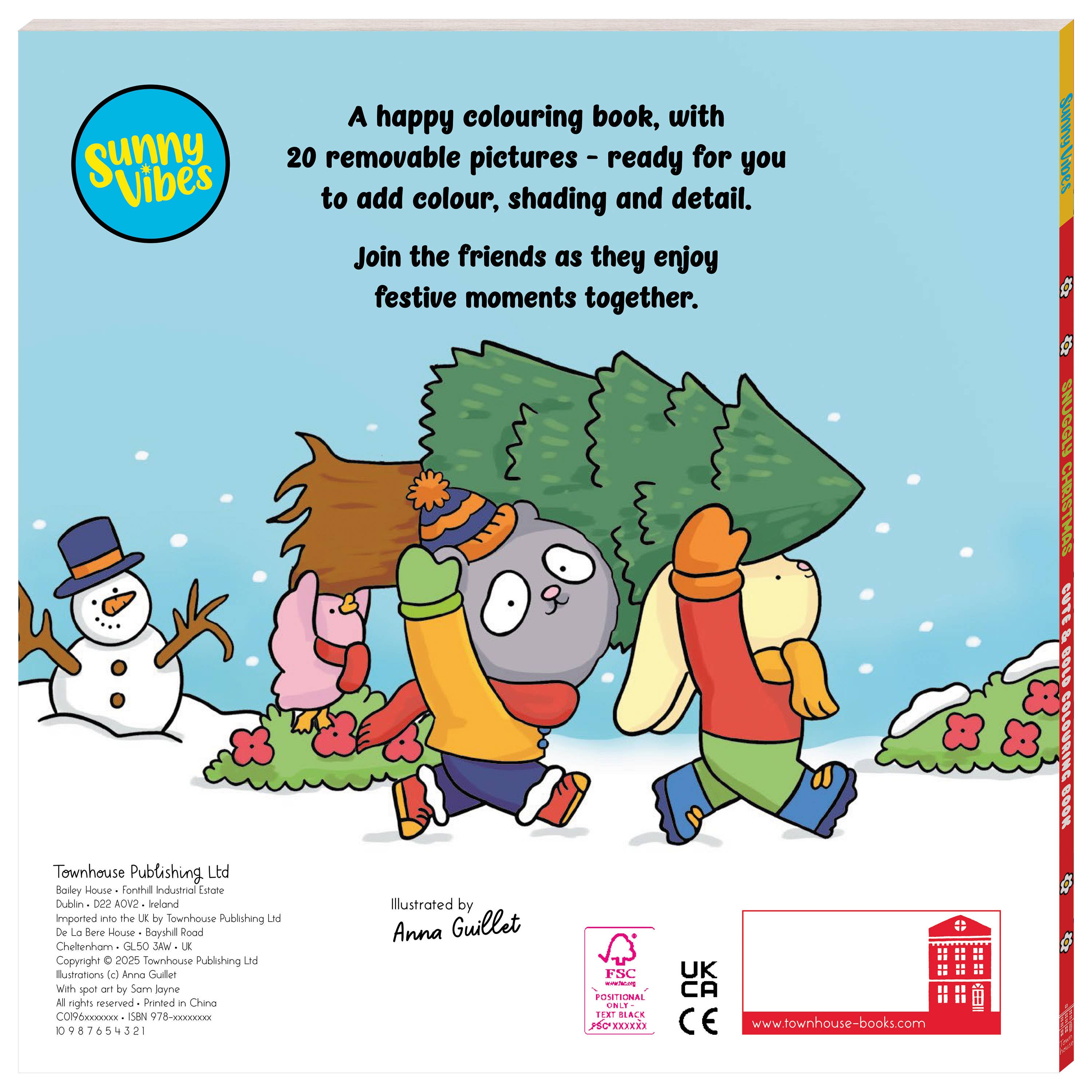 Sunny Vibes Christmas Colouring Book with 20 Removable Pictures