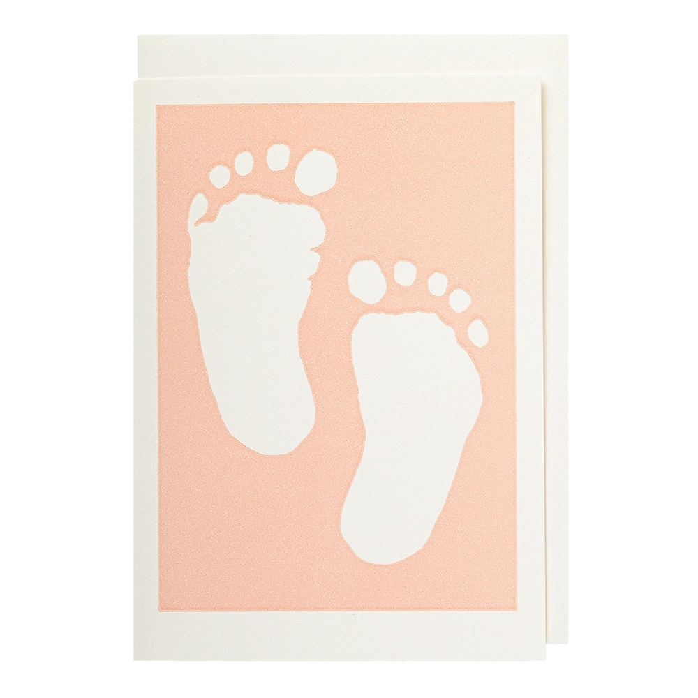 Greeting Card Pink Baby Feet