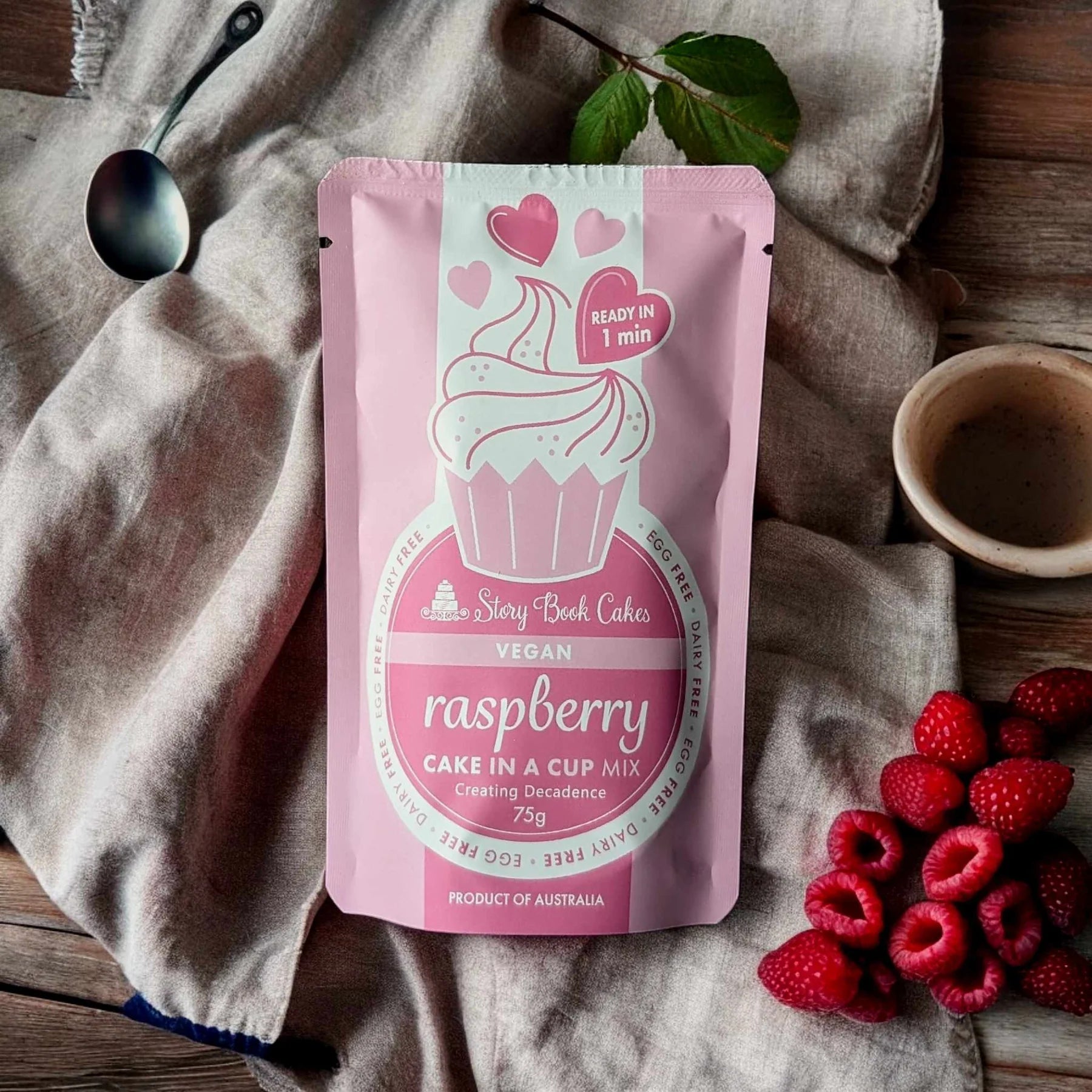 Vegan Raspberry Cake in a Cup | Microwave Mug Cake Gift